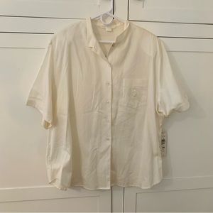 Peter Nygard Cream Button Shirt Size 24W